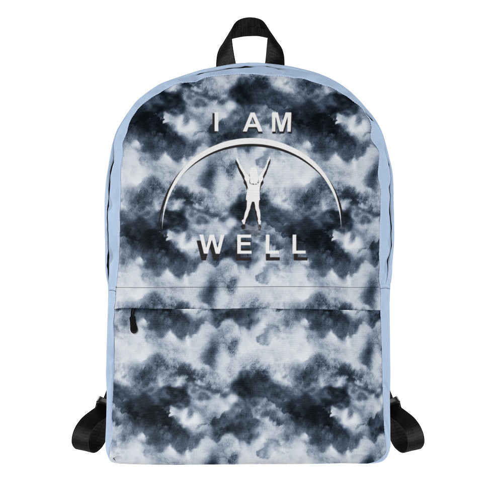 I AM WELL Backpack - Stormy Skies w/ White Shadow Logo - Young Lady