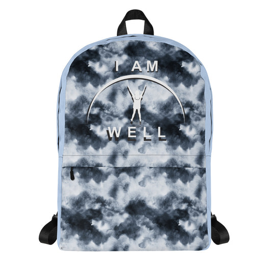 I AM WELL Backpack - Stormy Skies w/ White Shadow Logo - Young Lady