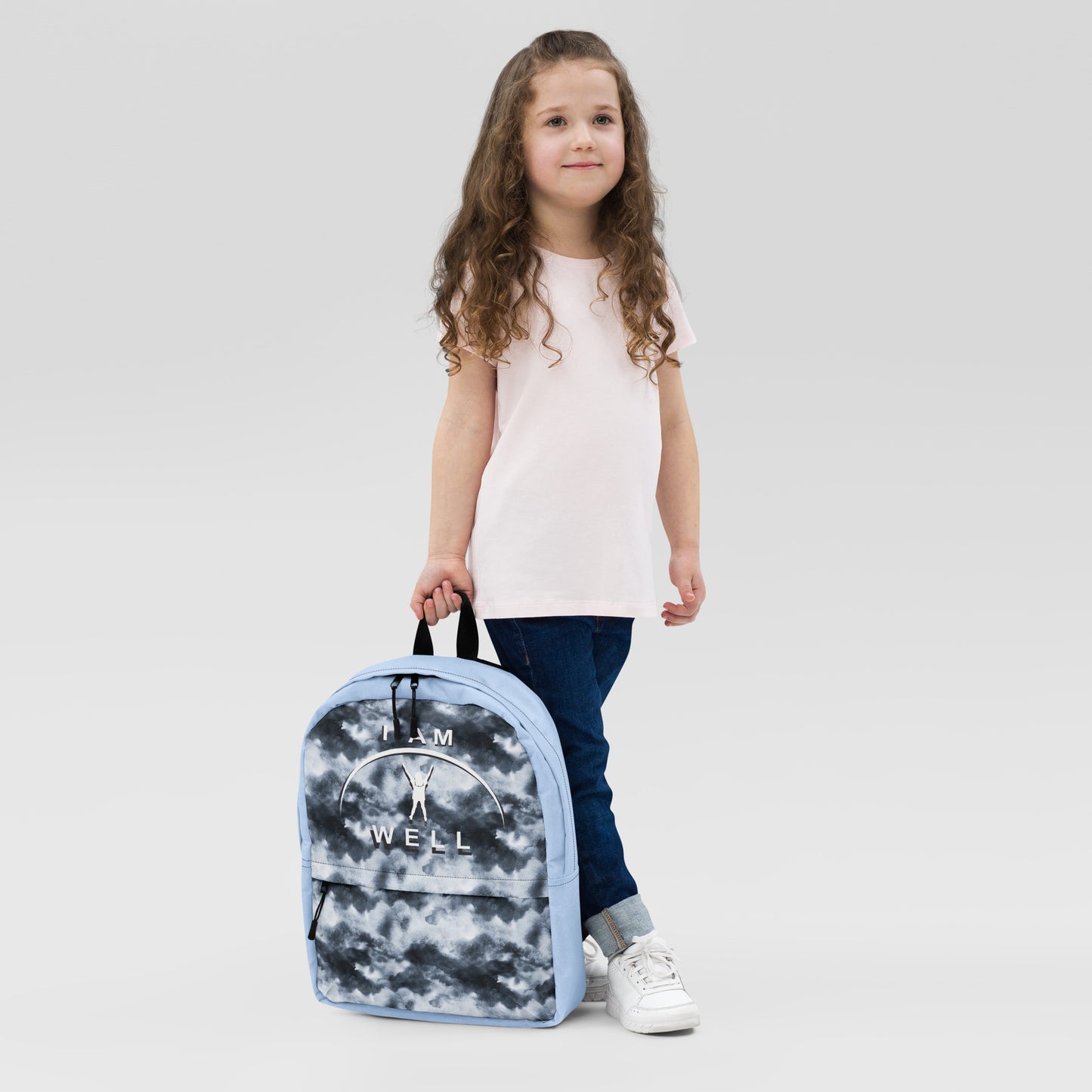 I AM WELL Backpack - Stormy Skies w/ White Shadow Logo - Young Lady