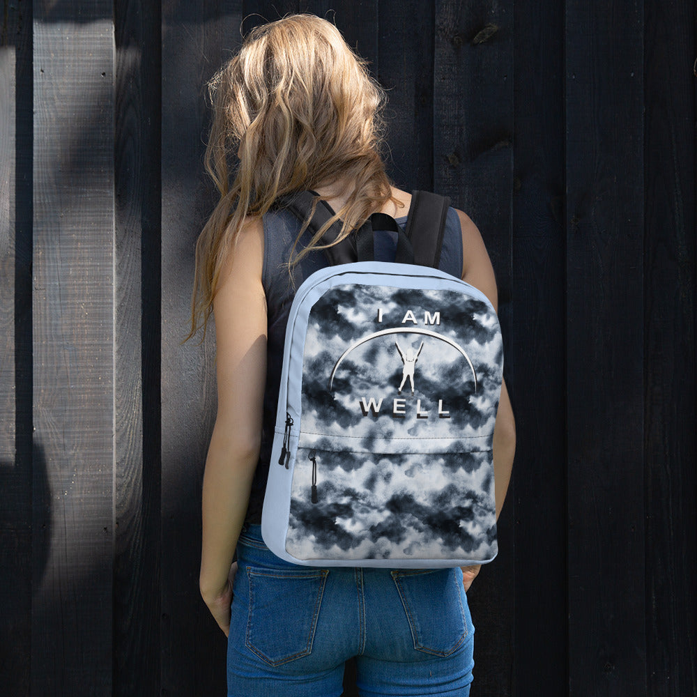 I AM WELL Backpack - Stormy Skies w/ White Shadow Logo - Young Lady