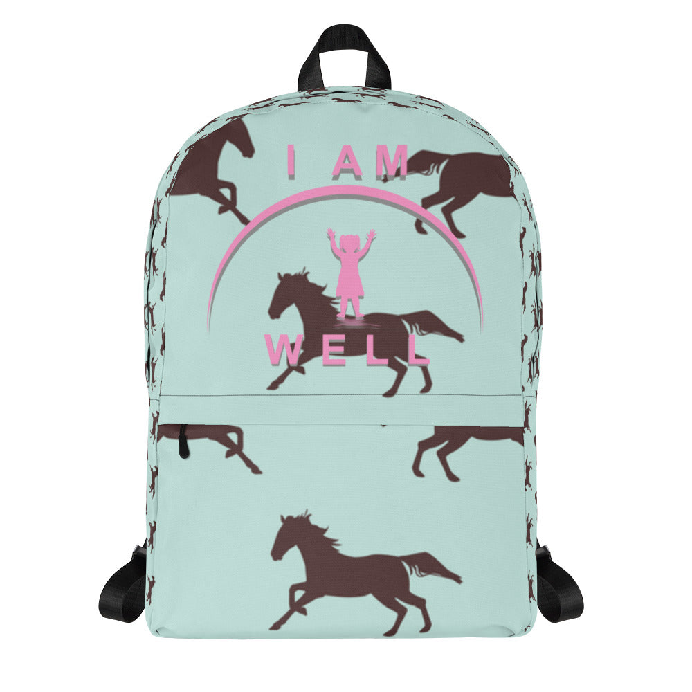 I AM WELL Backpack - Equestrian w/ Pink Shadow Logo - Girl