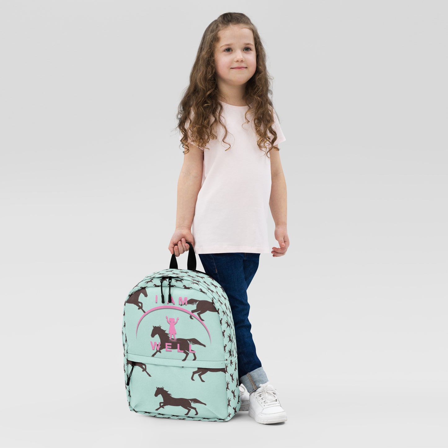 I AM WELL Backpack - Equestrian w/ Pink Shadow Logo - Girl