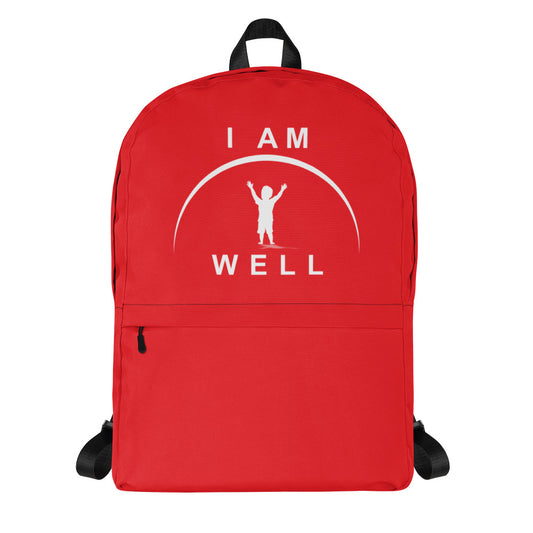 I AM WELL Backpack - Bright Red w/ White Logo - Boy