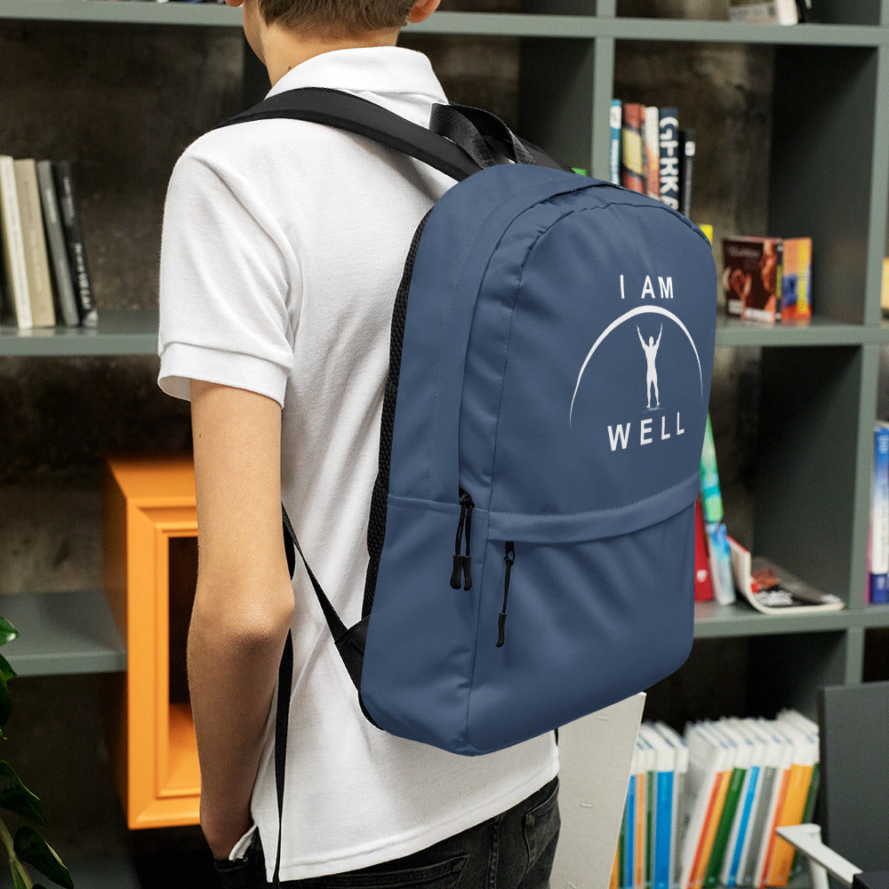 I AM WELL Men's Backpack - Blue w/ White Logo