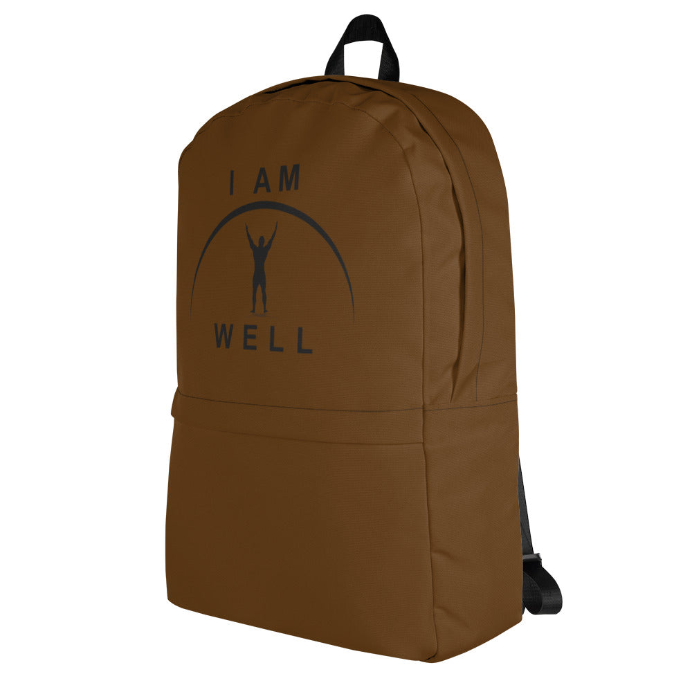 I AM WELL Men's Backpack - Brown w/ Black Logo