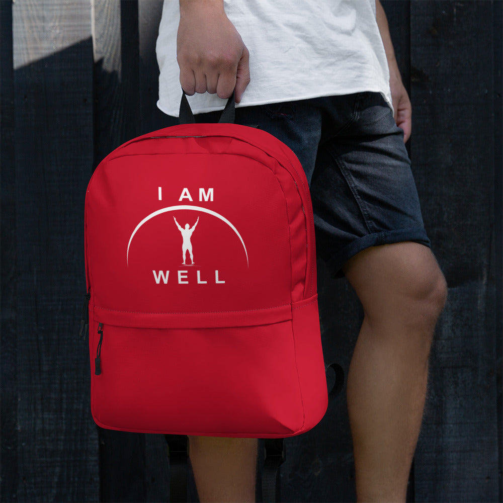 I AM WELL Men's Backpack - Red w/ White Logo