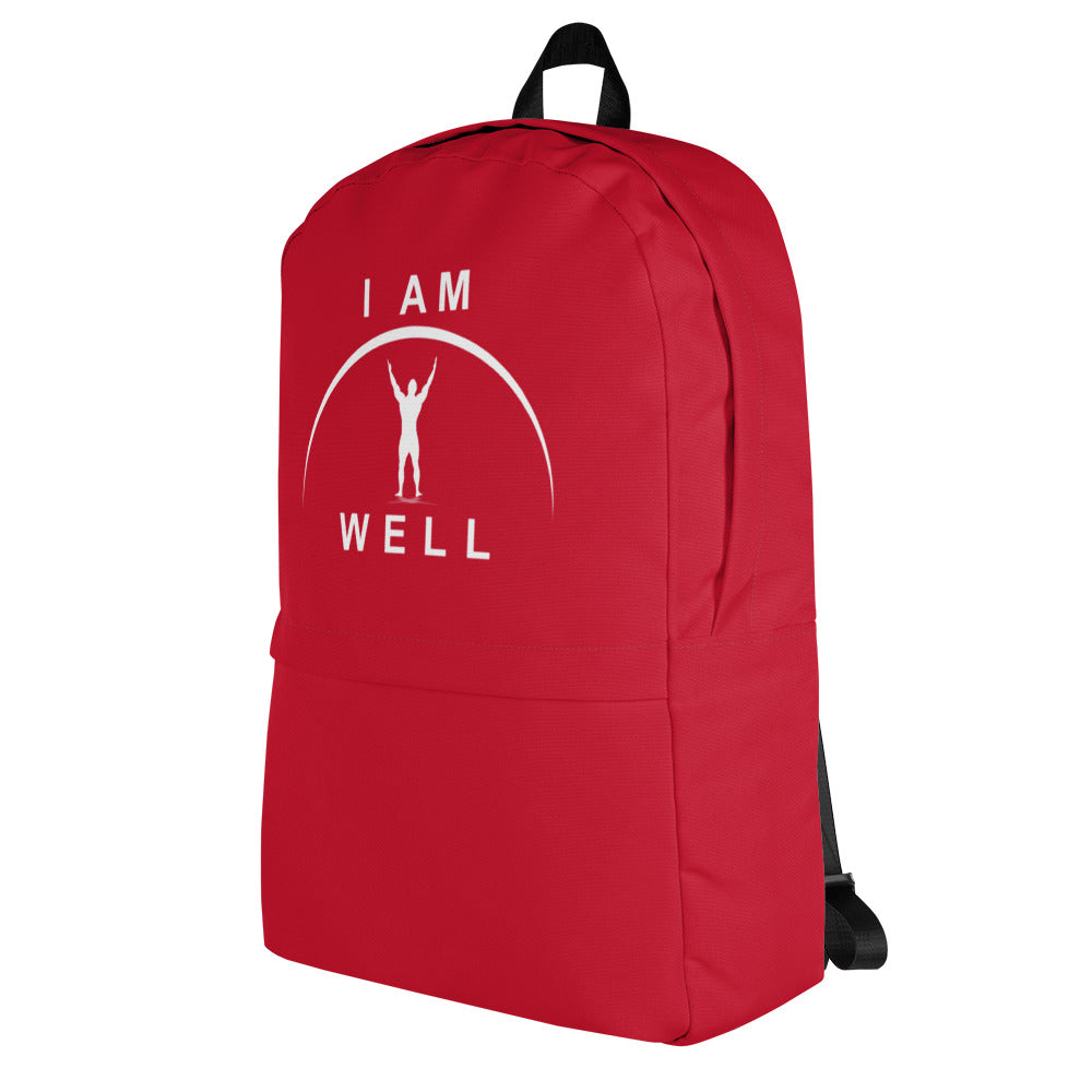 I AM WELL Men's Backpack - Red w/ White Logo