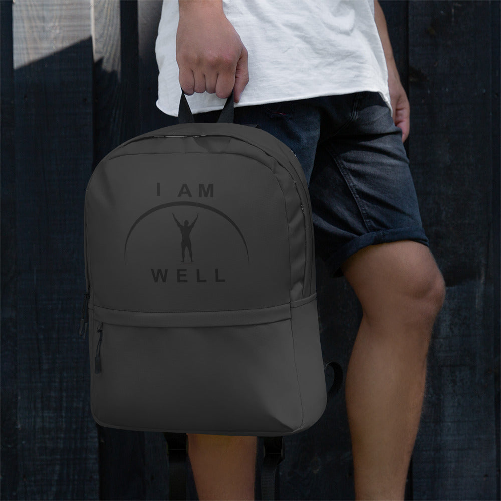 I AM WELL Men's Backpack - Dark Grey w/ Black Logo