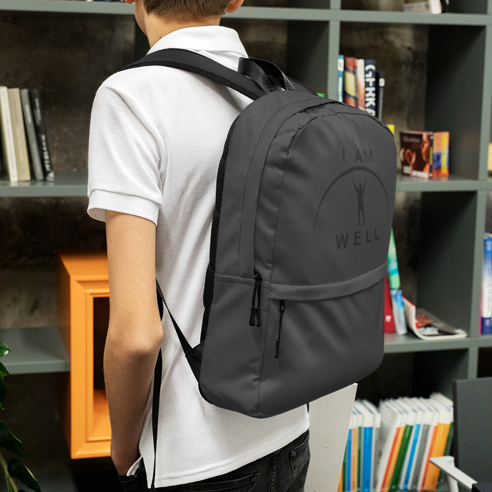 I AM WELL Men's Backpack - Dark Grey w/ Black Logo