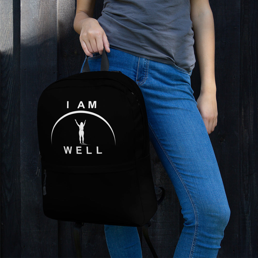 I AM WELL Women's Backpack - Black w/ White Logo