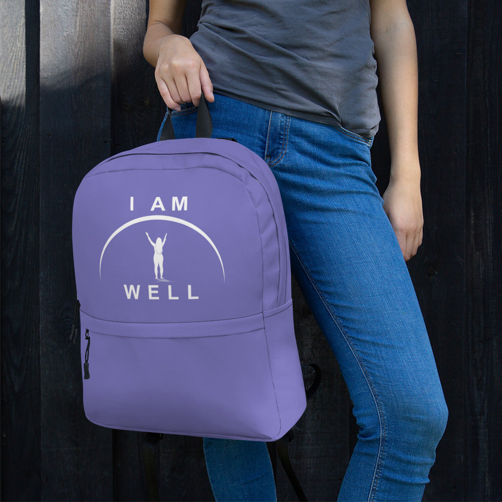 I AM WELL Women's Backpack - Purple w/ White Logo