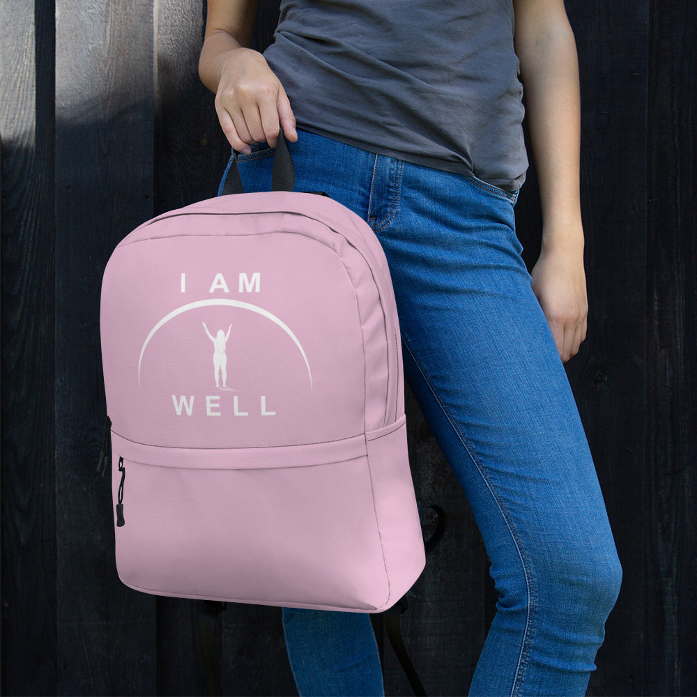 I AM WELL Women's Backpack - Pink w/ White Logo