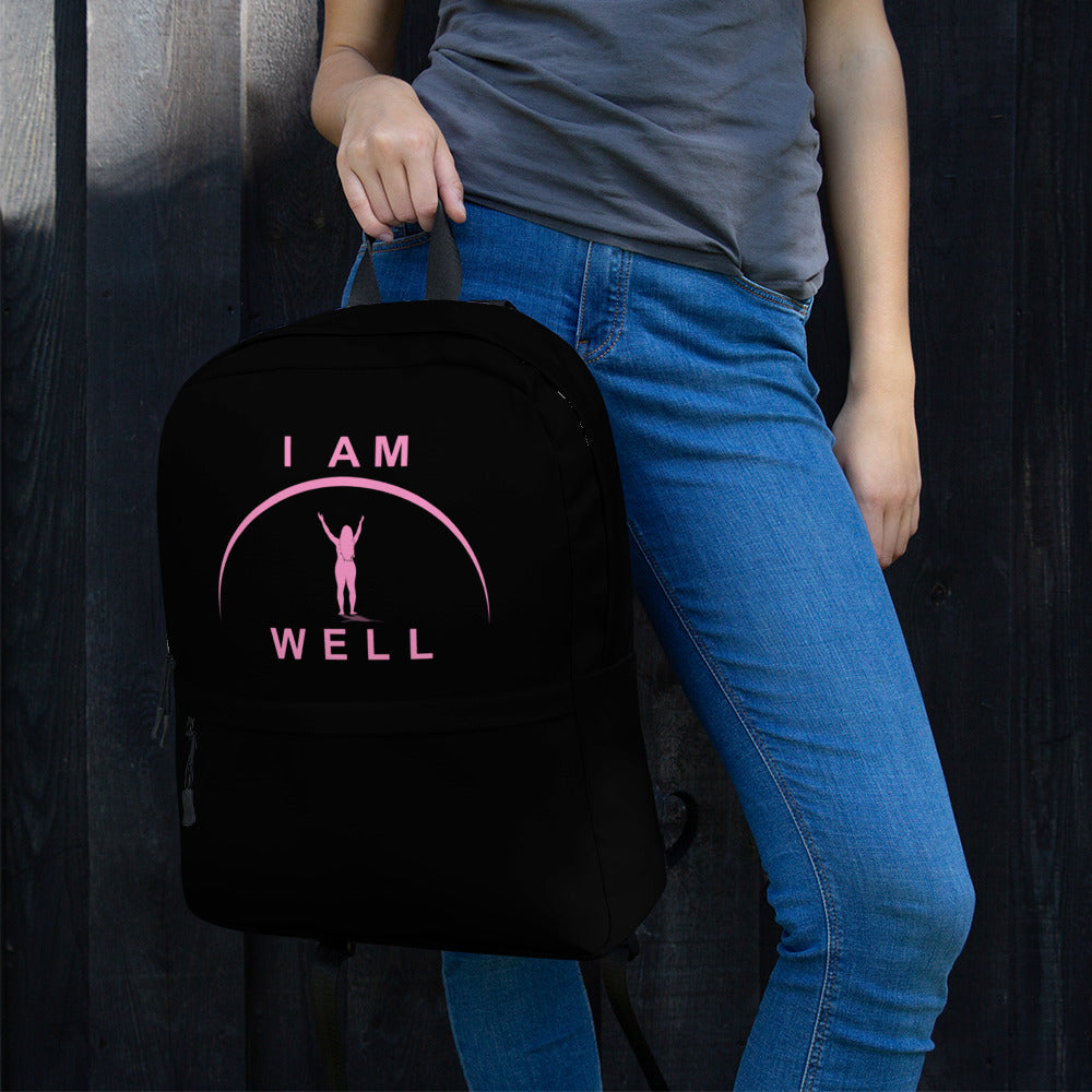 I AM WELL Women's Backpack - Black w/ Pink Logo