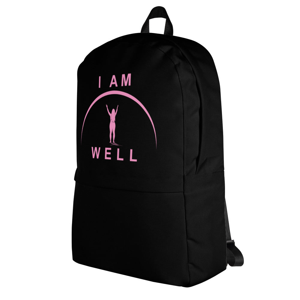 I AM WELL Women's Backpack - Black w/ Pink Logo