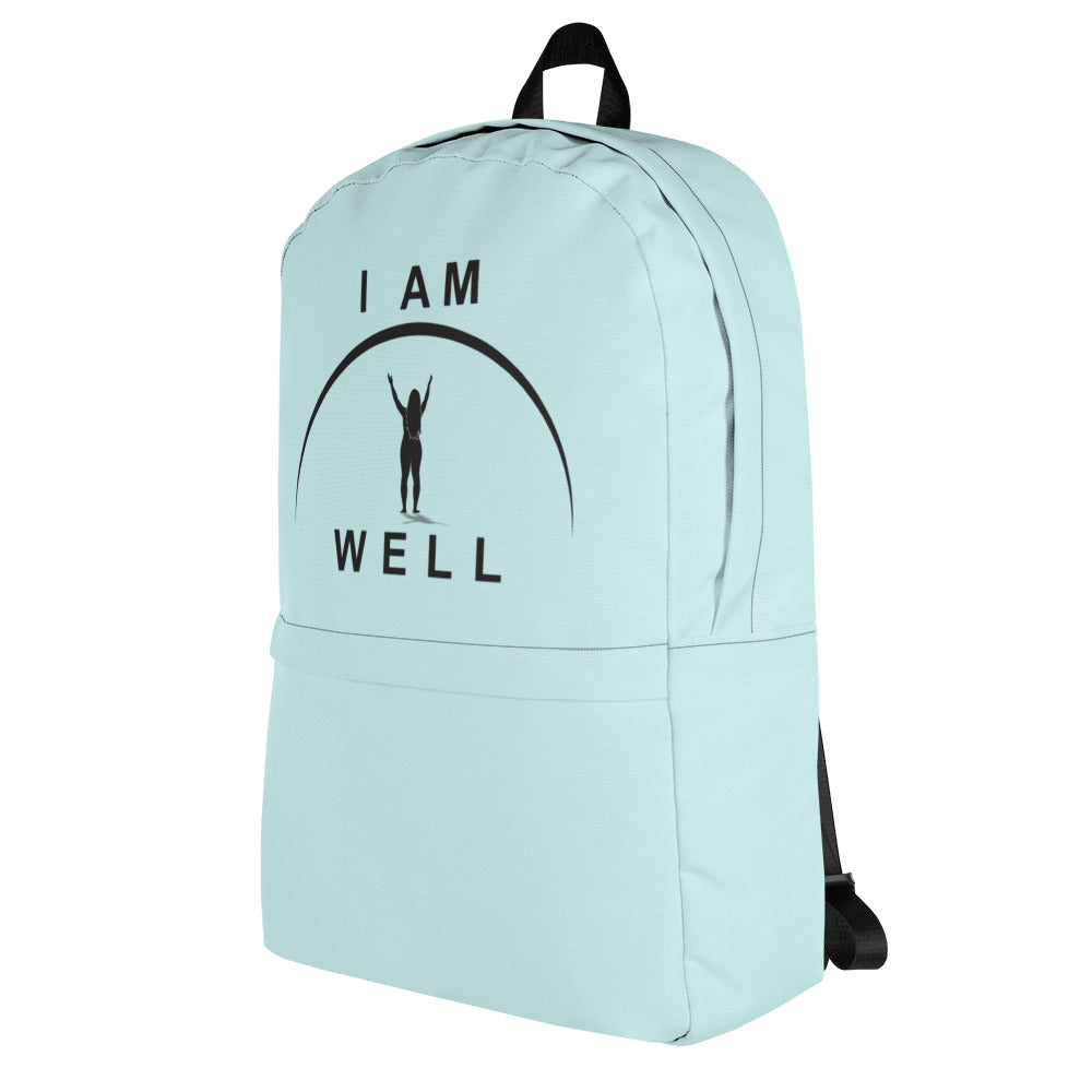 I AM WELL Women's Backpack - Light Blue w/ Black Logo