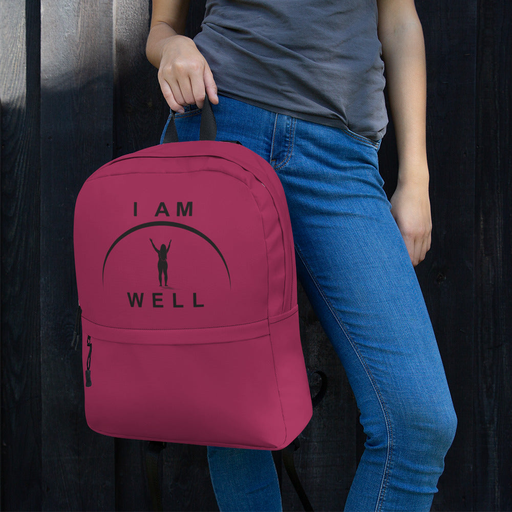 I AM WELL Women's Backpack - Red w/ Black Logo