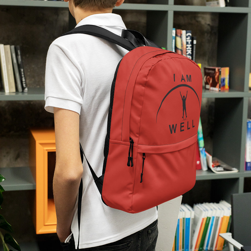 I AM WELL Backpack - Red w/ Black Logo - Young Man