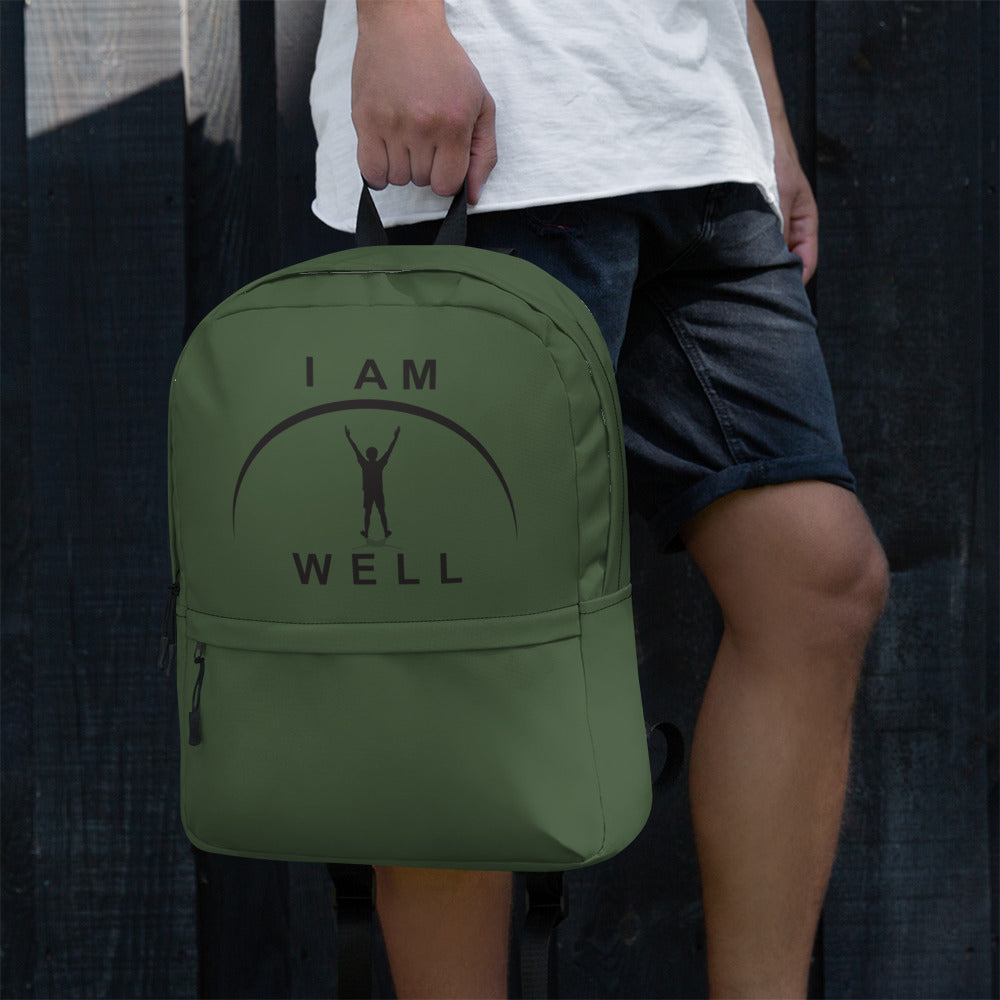 I AM WELL Backpack - Forest Green w/ Black Logo - Young Man