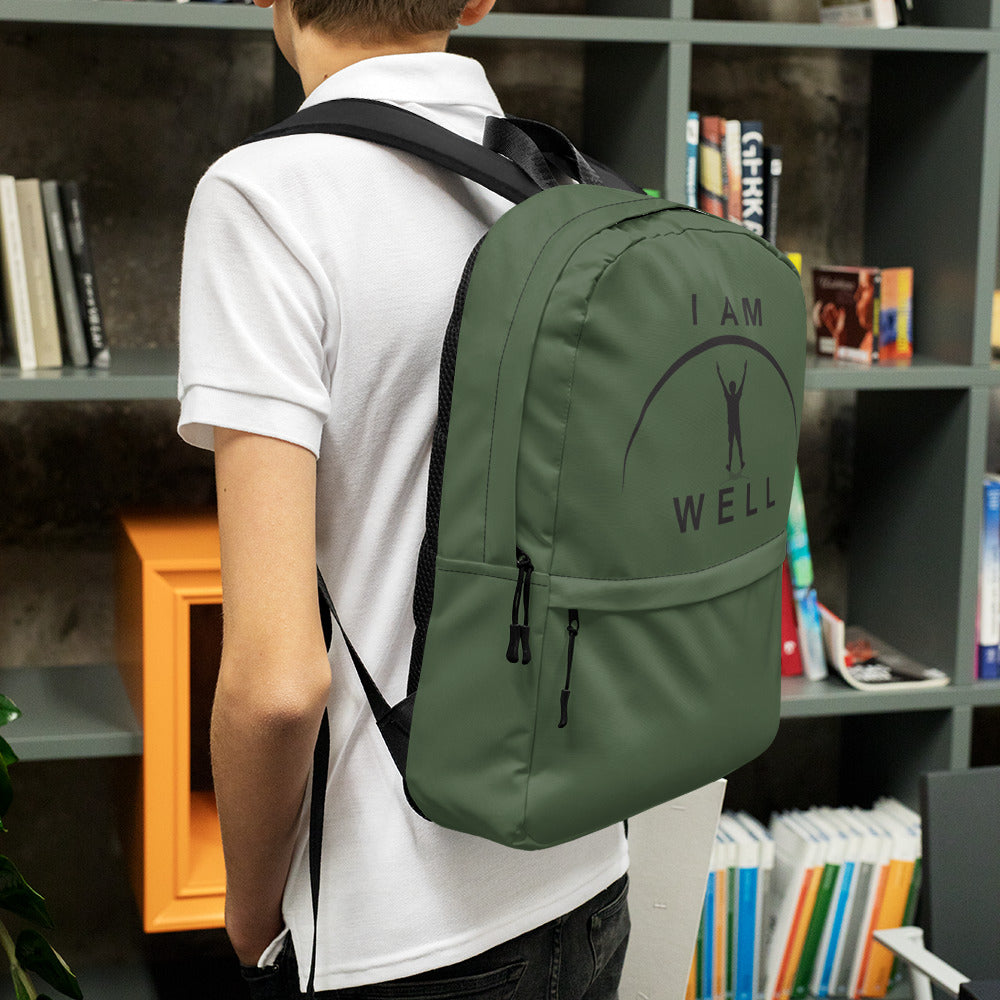 I AM WELL Backpack - Forest Green w/ Black Logo - Young Man