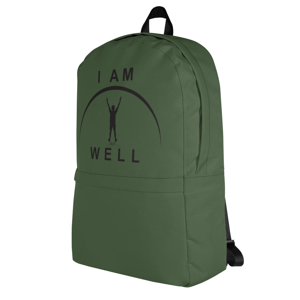 I AM WELL Backpack - Forest Green w/ Black Logo - Young Man