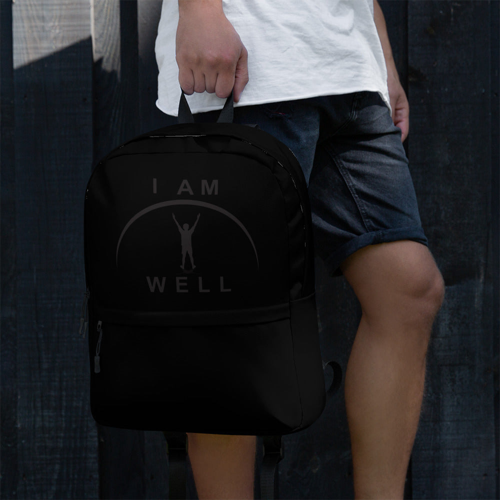 I AM WELL Backpack - Ninja Black w/ Black Logo - Young Man