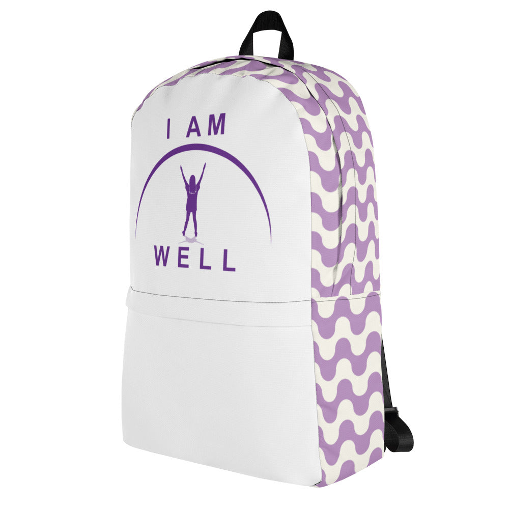 I AM WELL Backpack - Purple Waves w/ Purple Logo - Young Lady