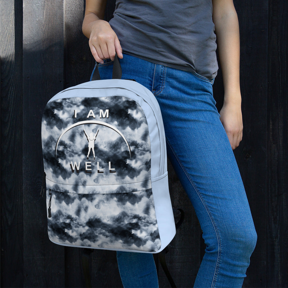 I AM WELL Backpack - Stormy Skies w/ White Shadow Logo - Young Lady