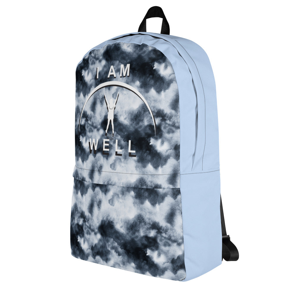 I AM WELL Backpack - Stormy Skies w/ White Shadow Logo - Young Lady