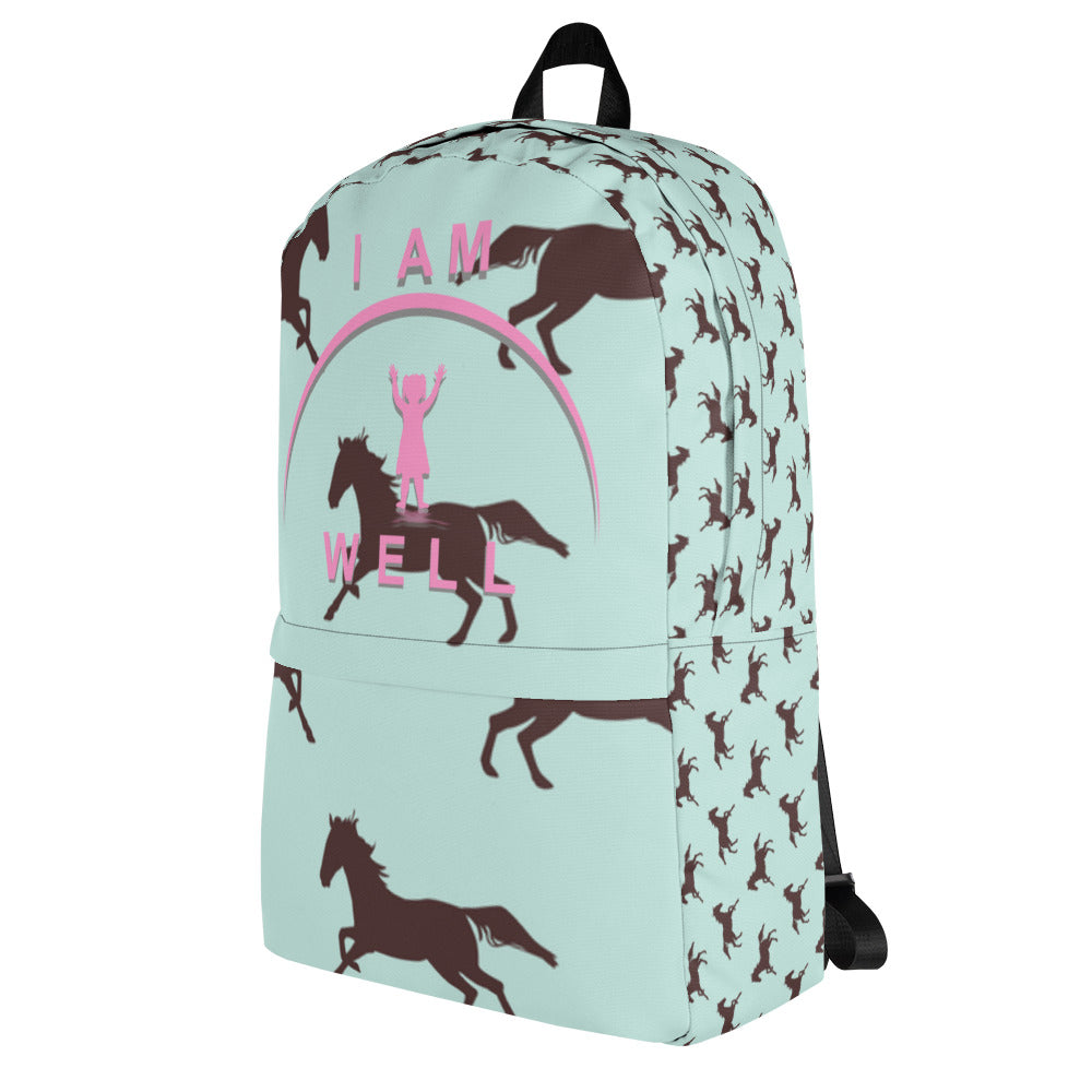 I AM WELL Backpack - Equestrian w/ Pink Shadow Logo - Girl