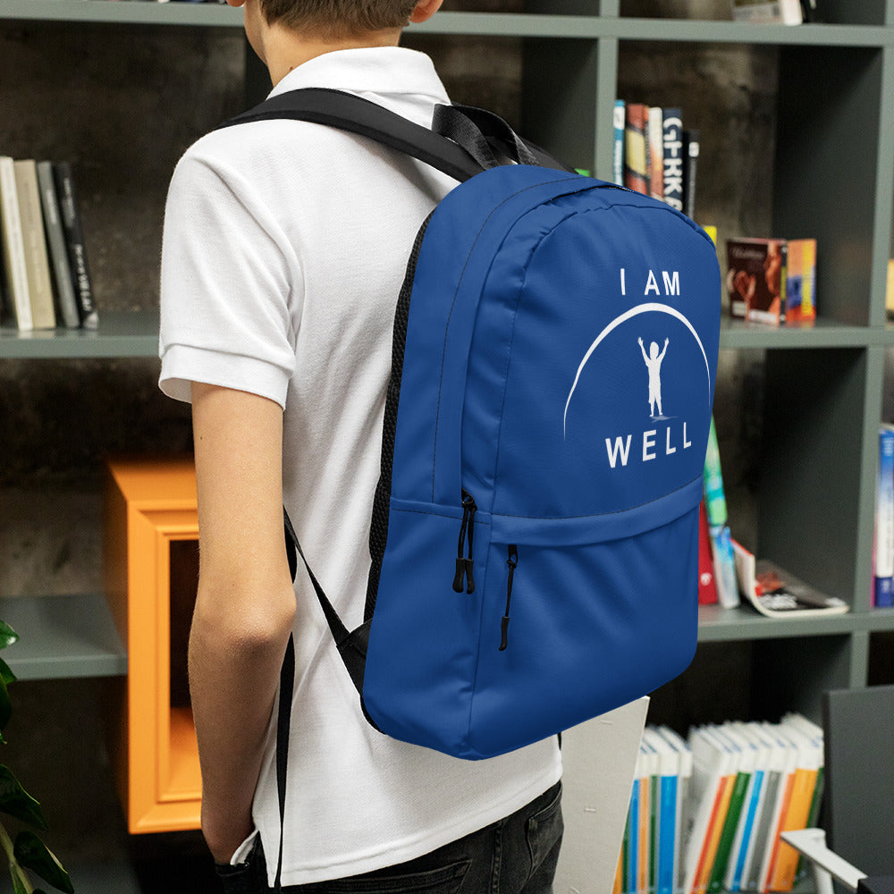 I AM WELL Backpack - Blue w/ White Logo - Boy