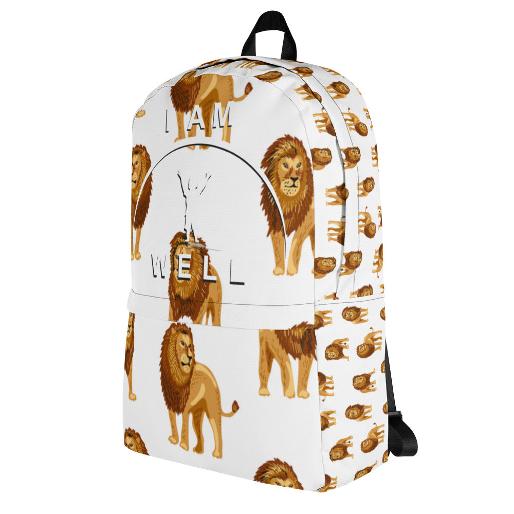 I AM WELL Backpack - The Righteous Are As Bold As Lions w/ White Shadow Logo - Boy