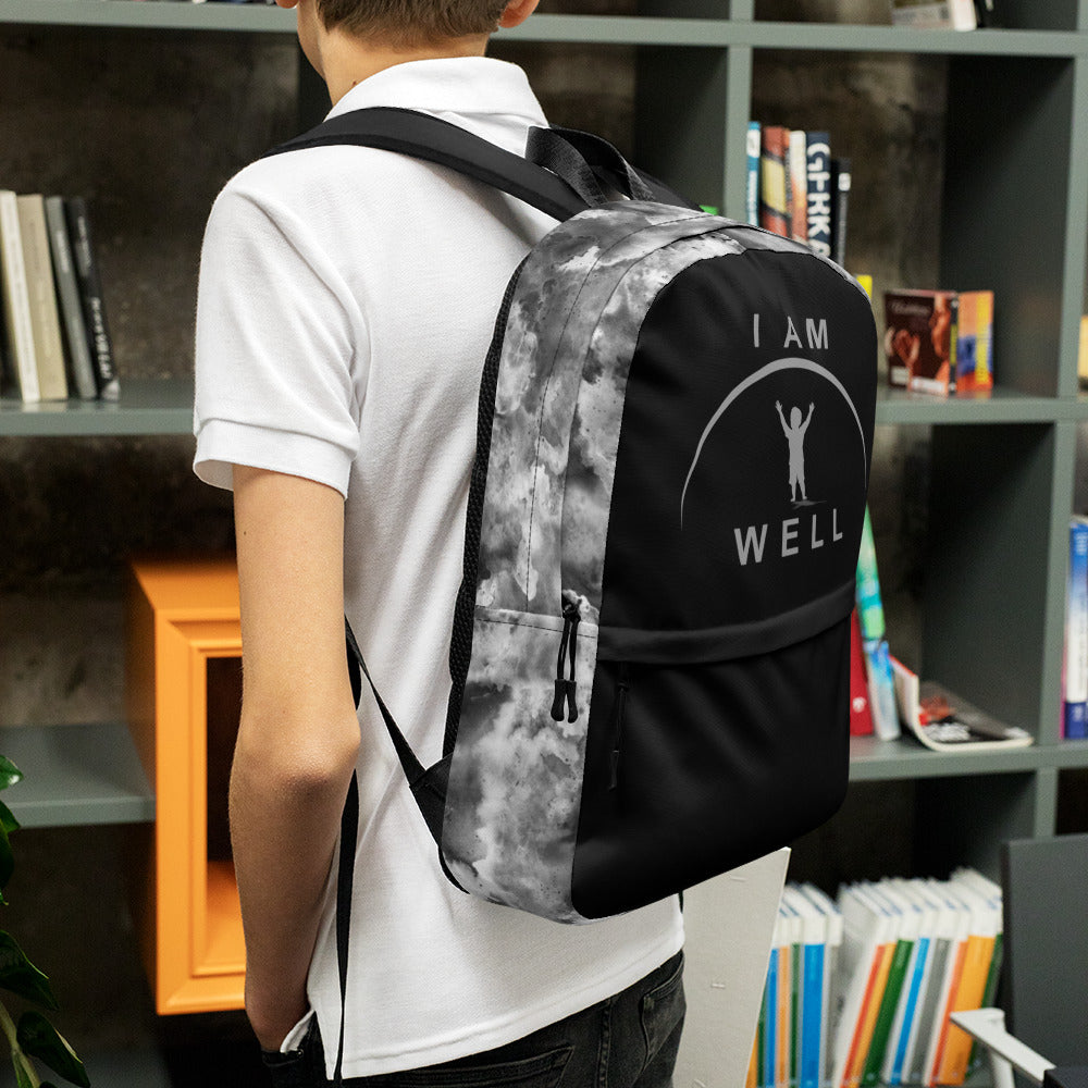 I AM WELL Backpack - Dark Clouds w/ Grey Logo - Boy