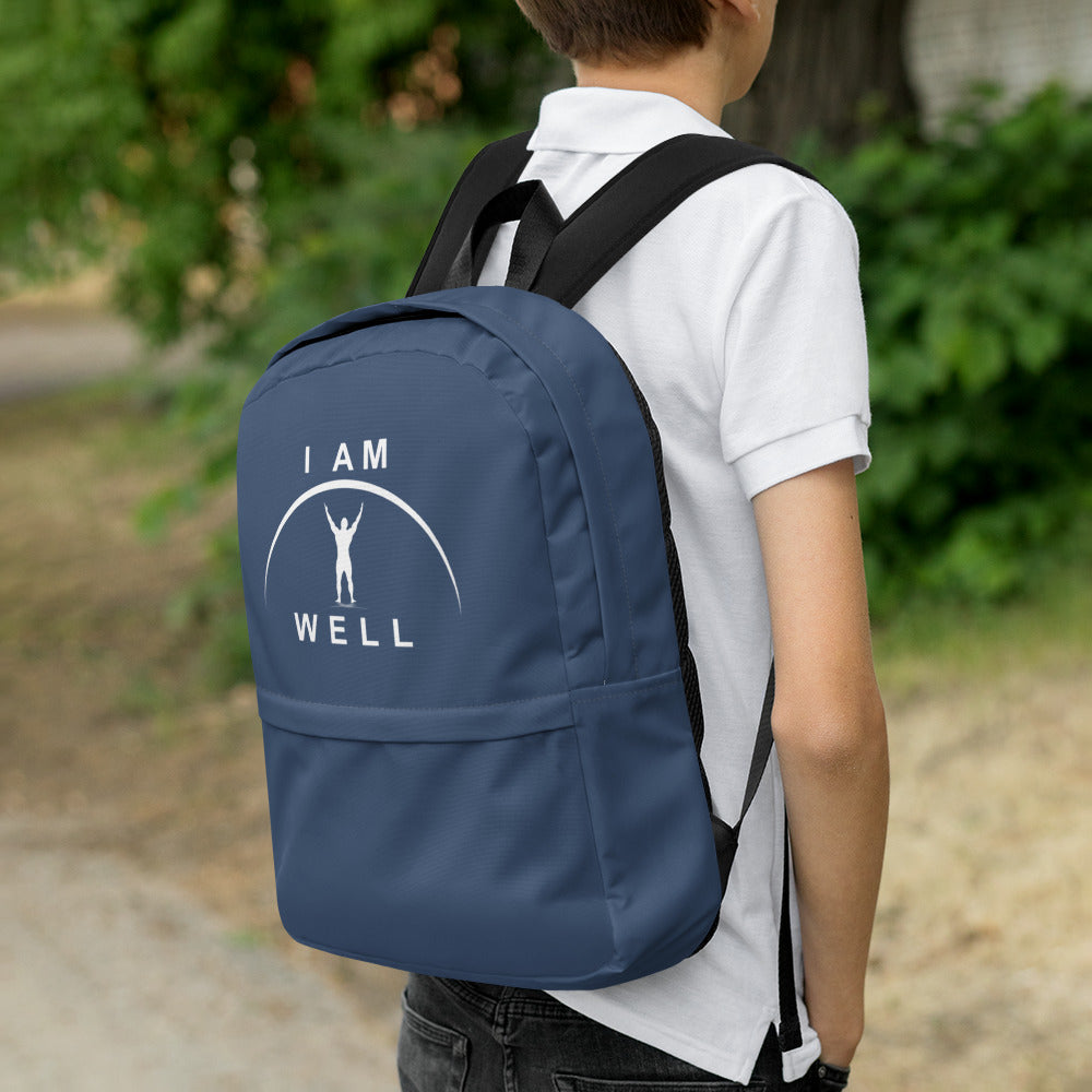 I AM WELL Men's Backpack - Blue w/ White Logo