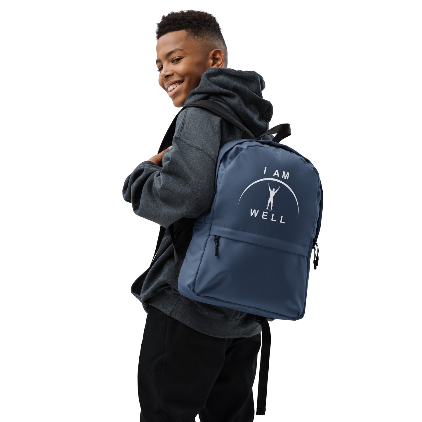 I AM WELL Men's Backpack - Blue w/ White Logo