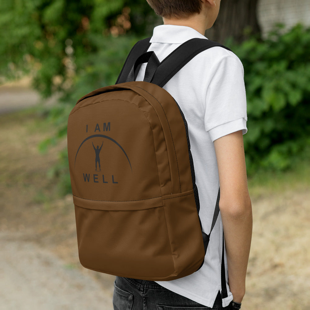 I AM WELL Men's Backpack - Brown w/ Black Logo