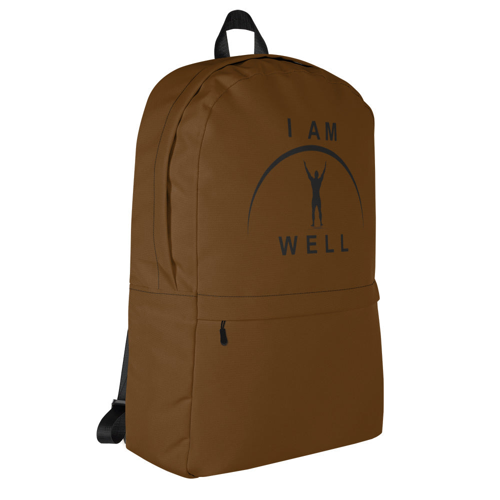 I AM WELL Men's Backpack - Brown w/ Black Logo