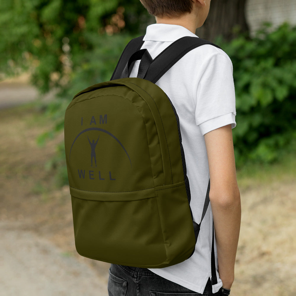 I AM WELL Men's Backpack - OD Green w/ Black Logo