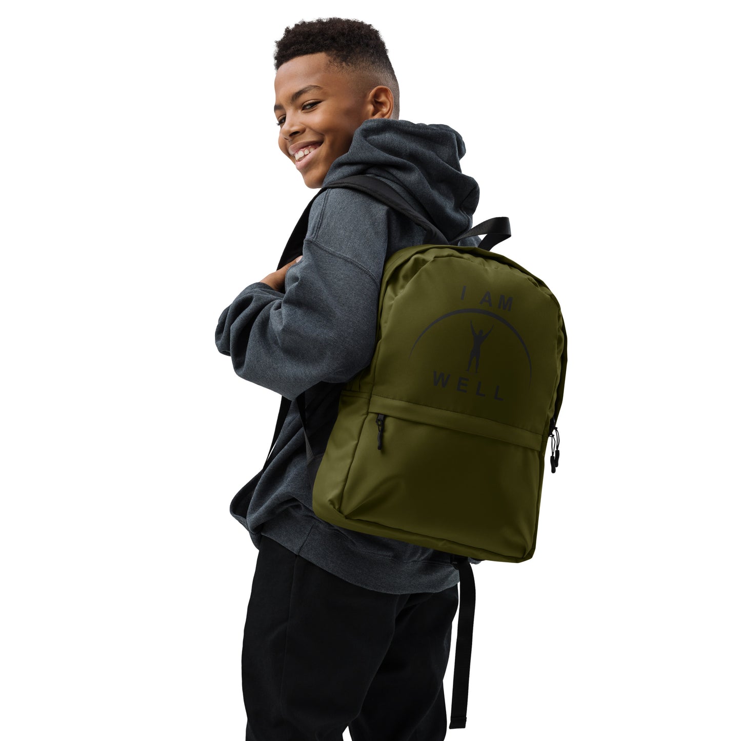 I AM WELL Men's Backpack - OD Green w/ Black Logo