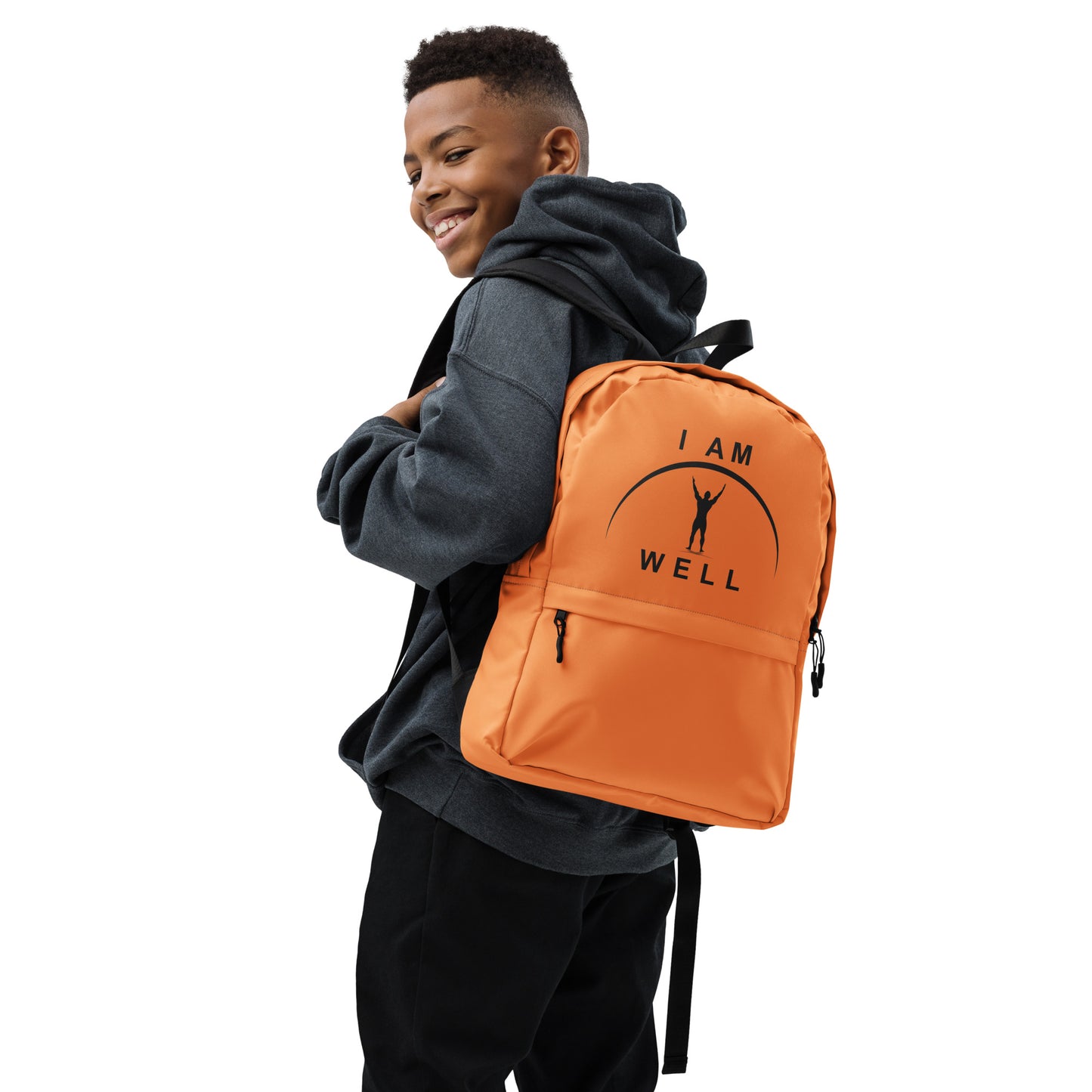 I AM WELL Men's Backpack - Hunter Orange w/ Black Logo