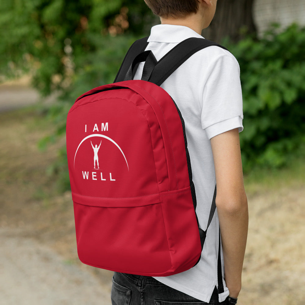 I AM WELL Men's Backpack - Red w/ White Logo