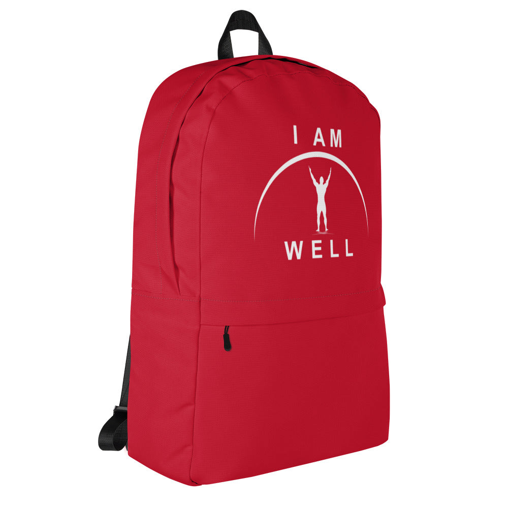 I AM WELL Men's Backpack - Red w/ White Logo