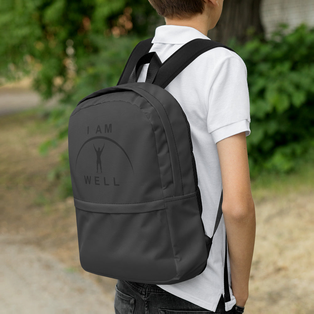 I AM WELL Men's Backpack - Dark Grey w/ Black Logo