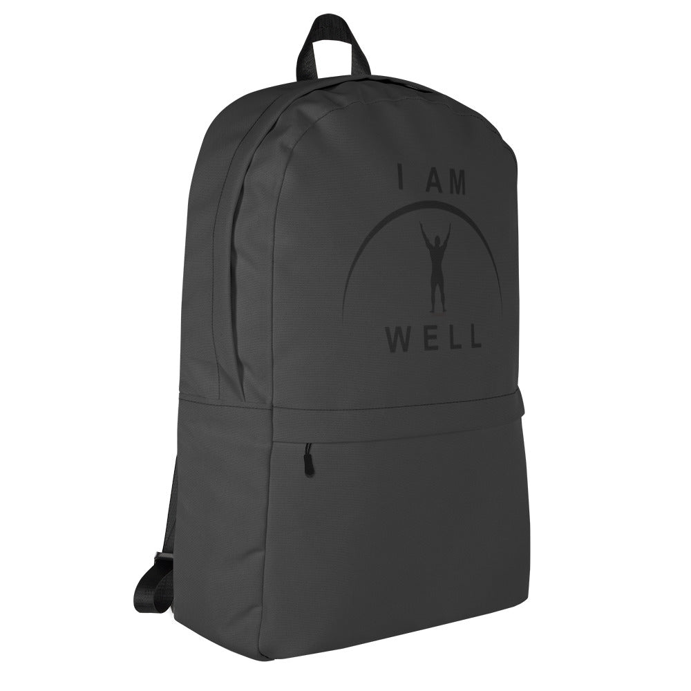 I AM WELL Men's Backpack - Dark Grey w/ Black Logo