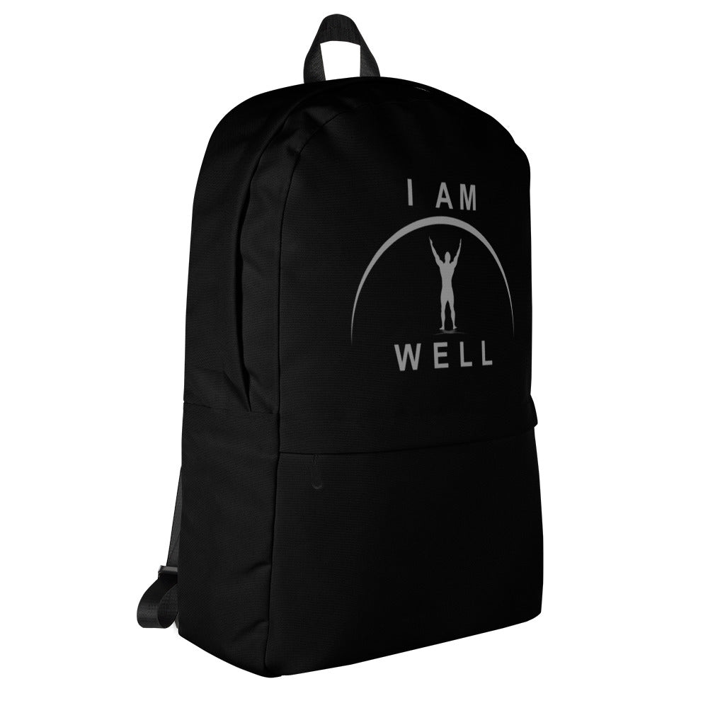 I AM WELL Men's Backpack - Black w/ Grey Logo