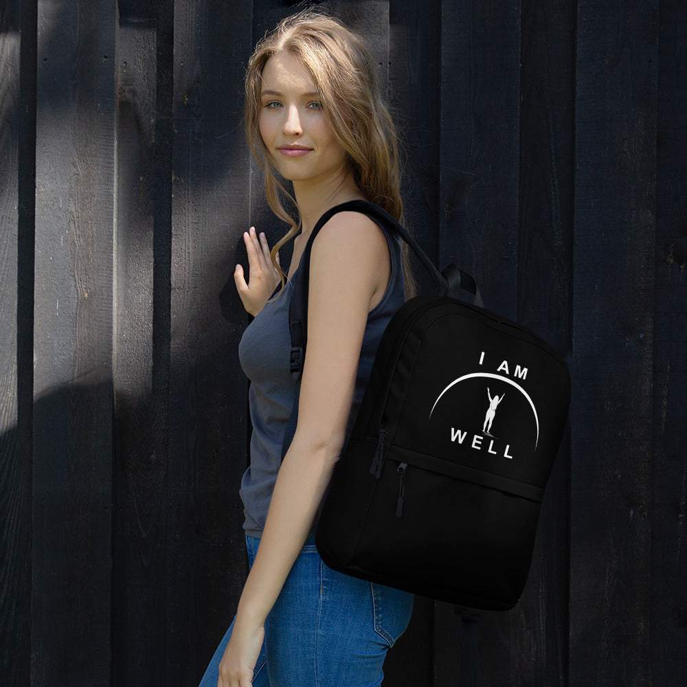 I AM WELL Women's Backpack - Black w/ White Logo