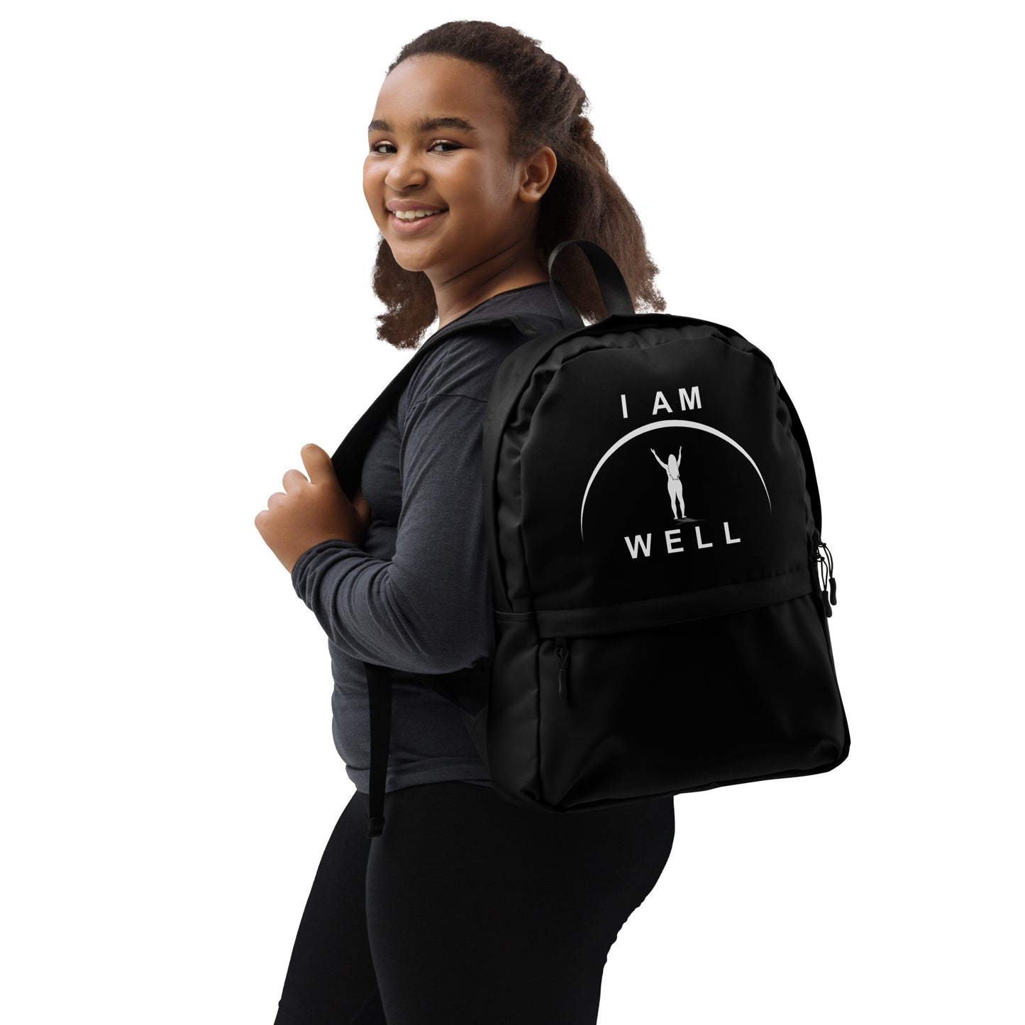 I AM WELL Women's Backpack - Black w/ White Logo