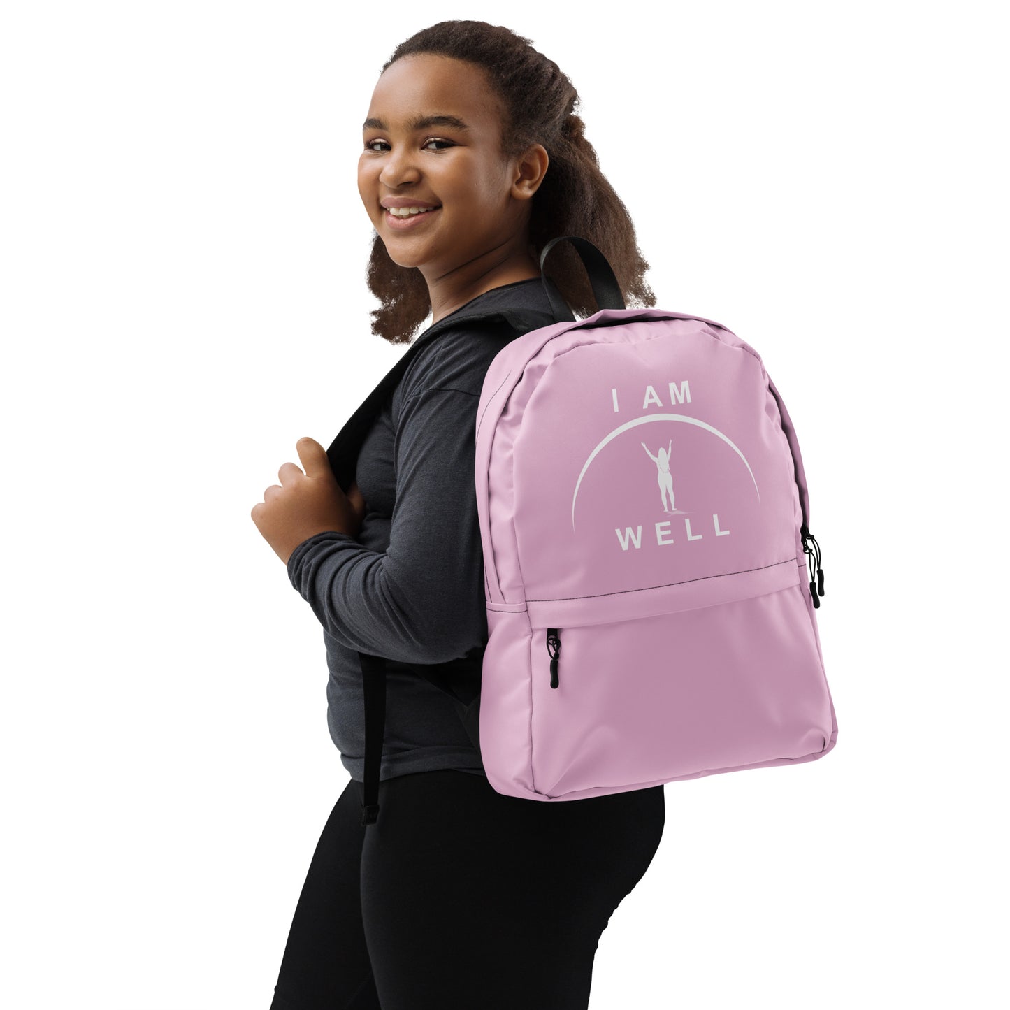 I AM WELL Women's Backpack - Pink w/ White Logo