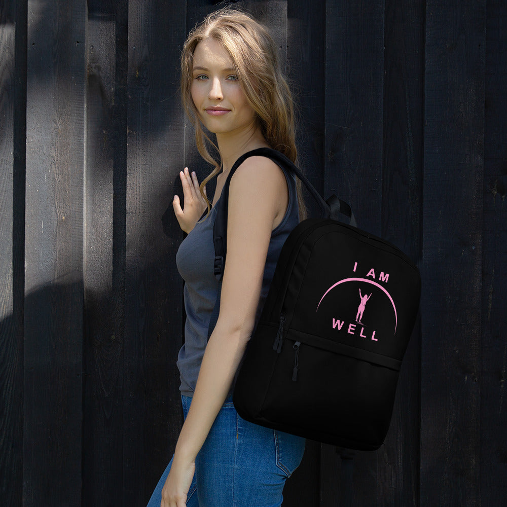 I AM WELL Women's Backpack - Black w/ Pink Logo