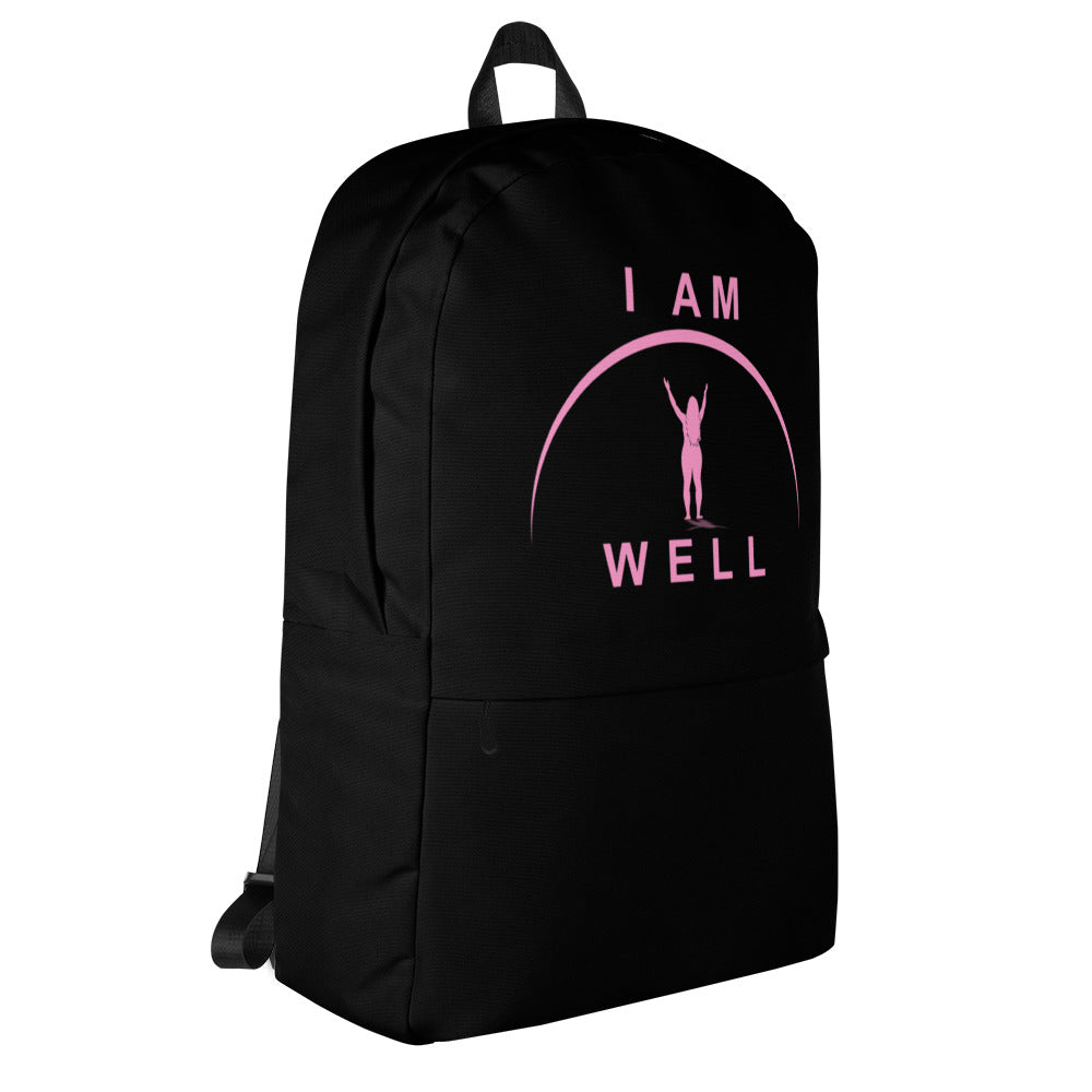 I AM WELL Women's Backpack - Black w/ Pink Logo