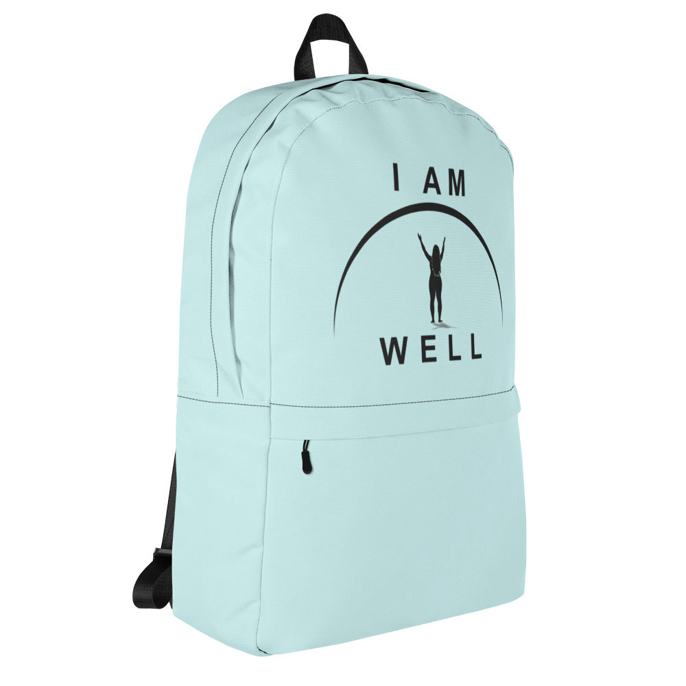 I AM WELL Women's Backpack - Light Blue w/ Black Logo